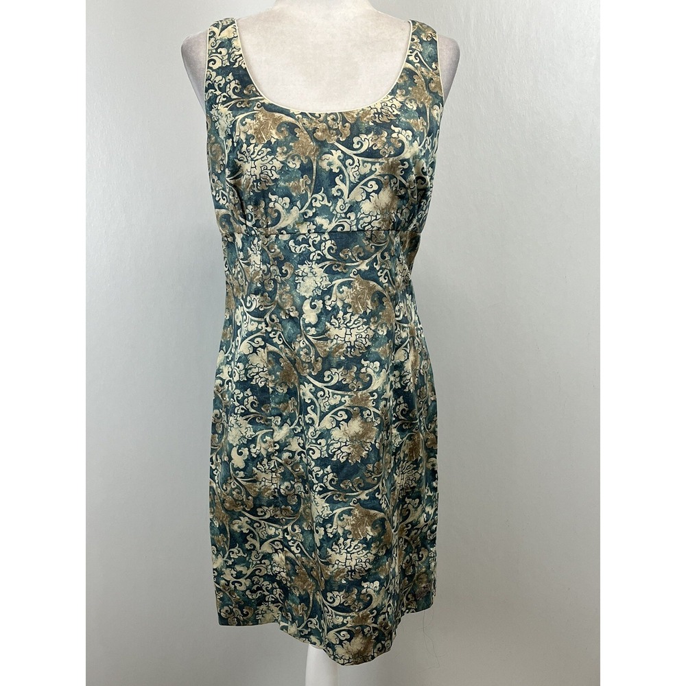 Peruvian Connection Short Patterned Dress Sz 10 GUC Sleeveless Sheath